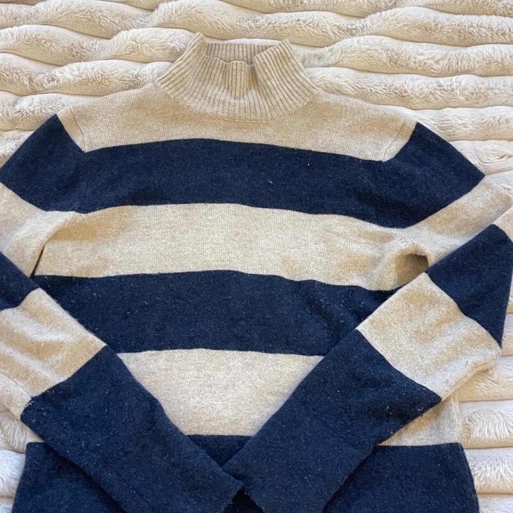 Striped Beige and Black Women's Sweater